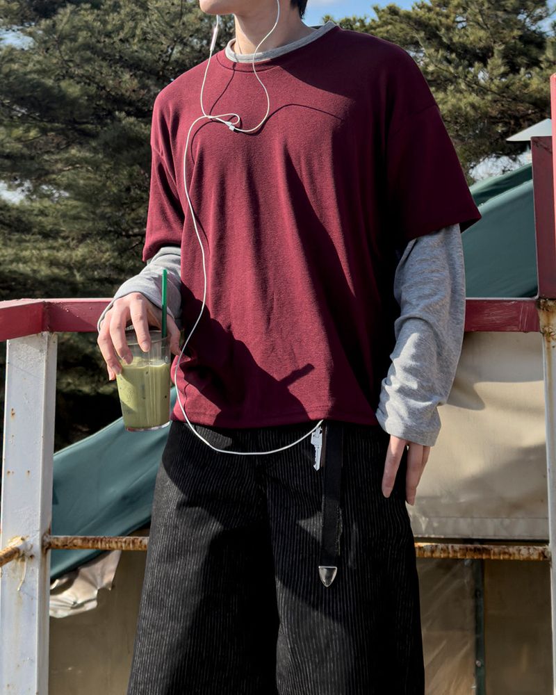 Mix Layered Long Sleeve T-Shirt