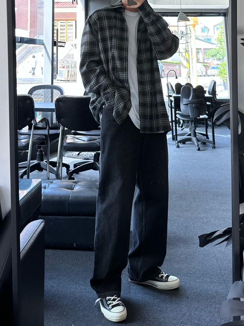 [premium] jack check overfit shirts