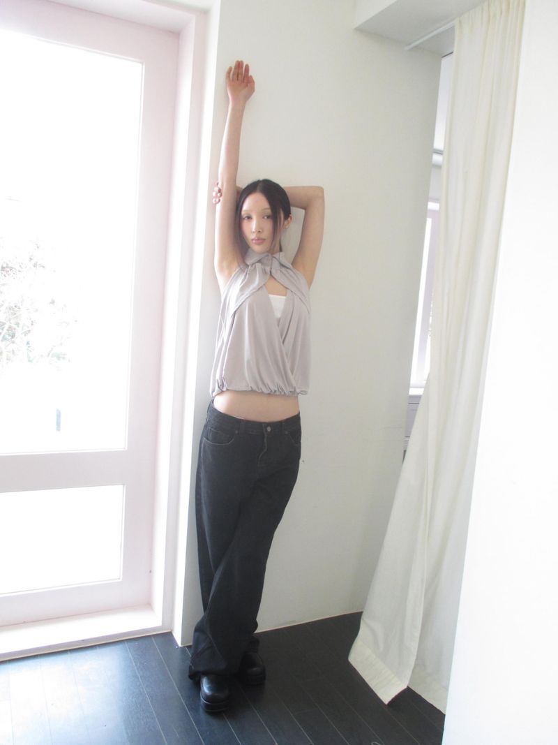 b.b セミブーツカットパンツ