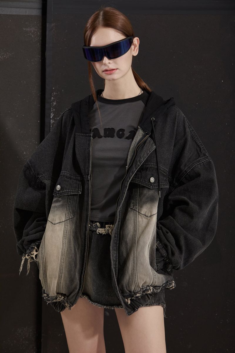 COVER DENIM JACKET -BLACK