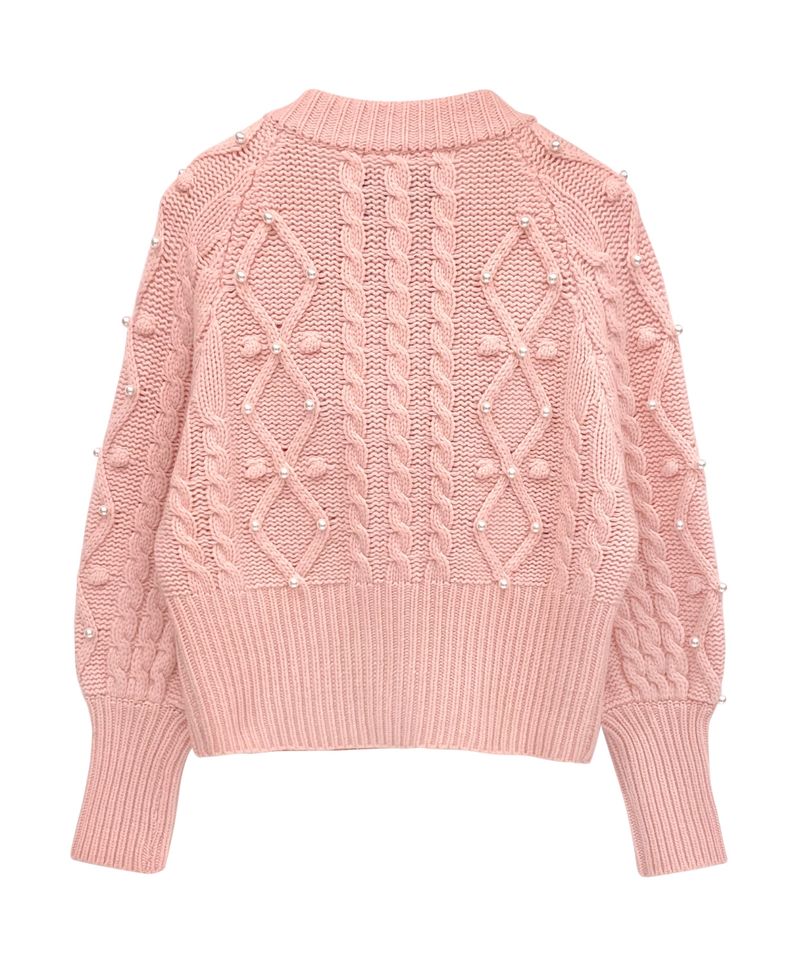 Pearls cable cardigan