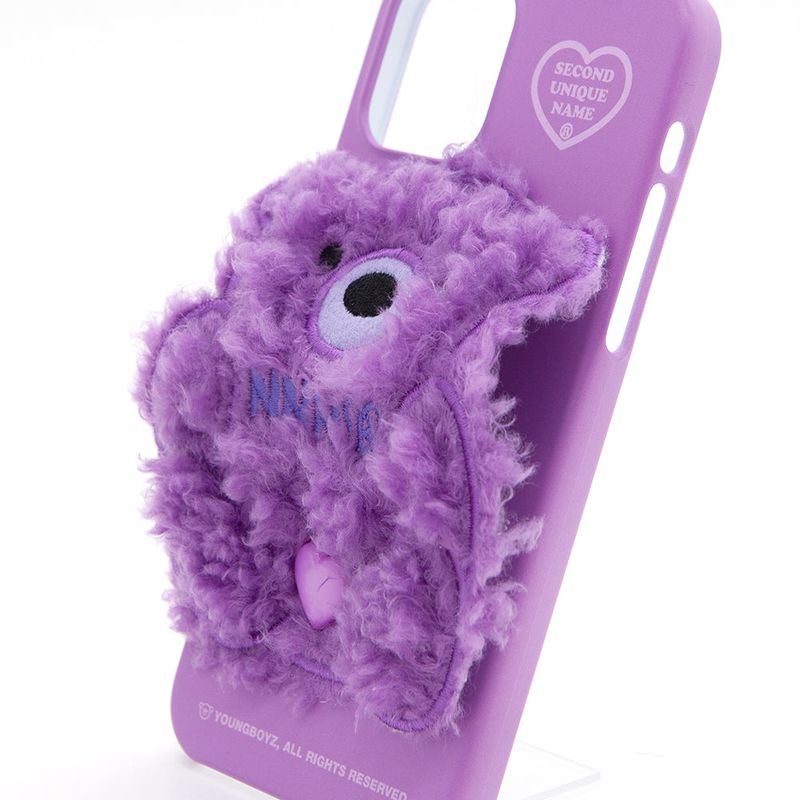 SUN CASE PATCH FLEECE BEAR SPARKLING PURPLE