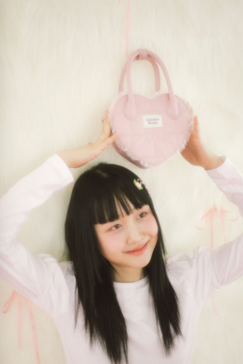 Junie Lace Heart Bag ( Pink )