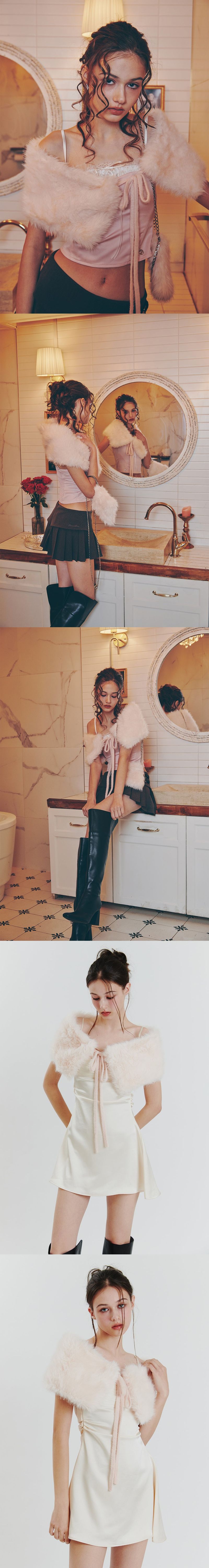 SOPHIA FUR CAPE pink