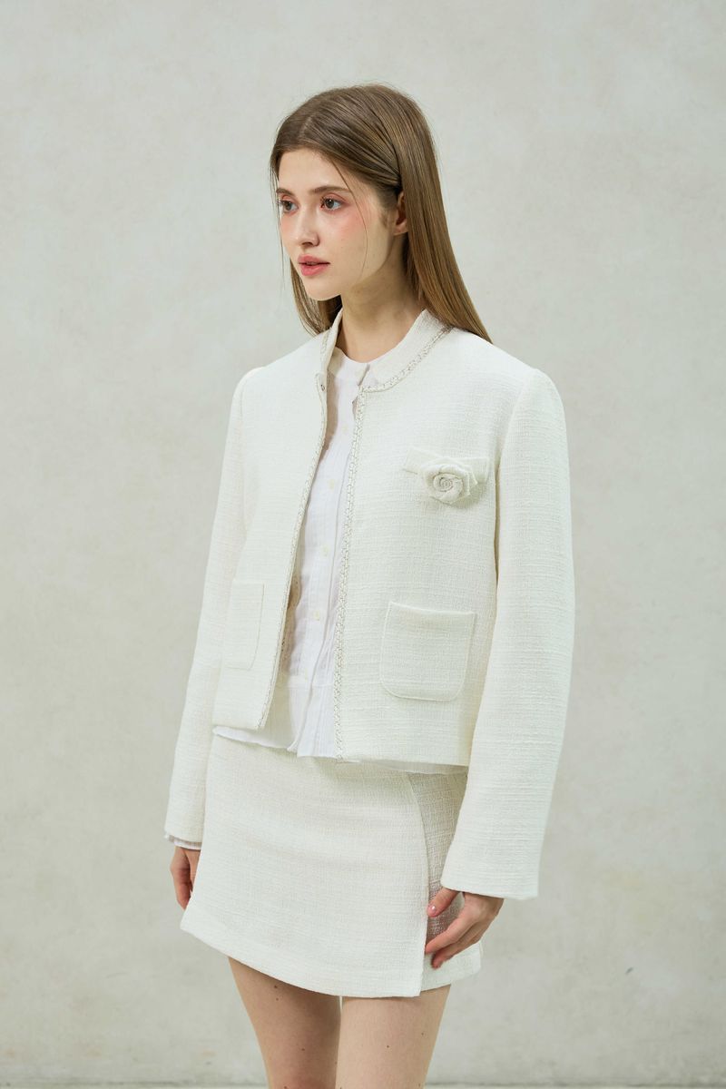 AGLOW TWEED JACKET / WHITE