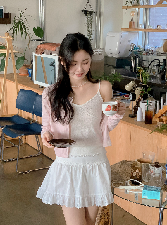 FL Eyelet Lace Layered Sleeveless (3color)