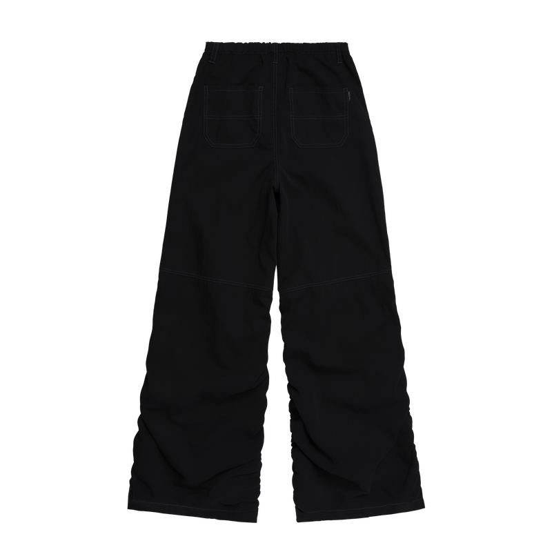 Diagonal cut Stitch Shirring Pants - 2COLOR