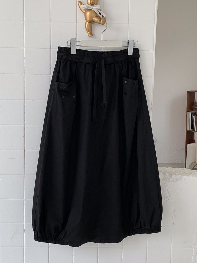 pumpkin balloon pocket long skirt