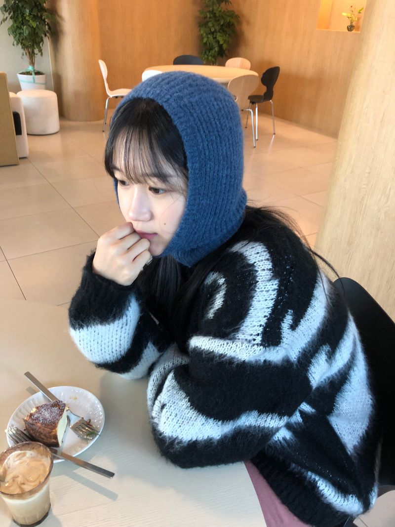 Printing wave mohair knit