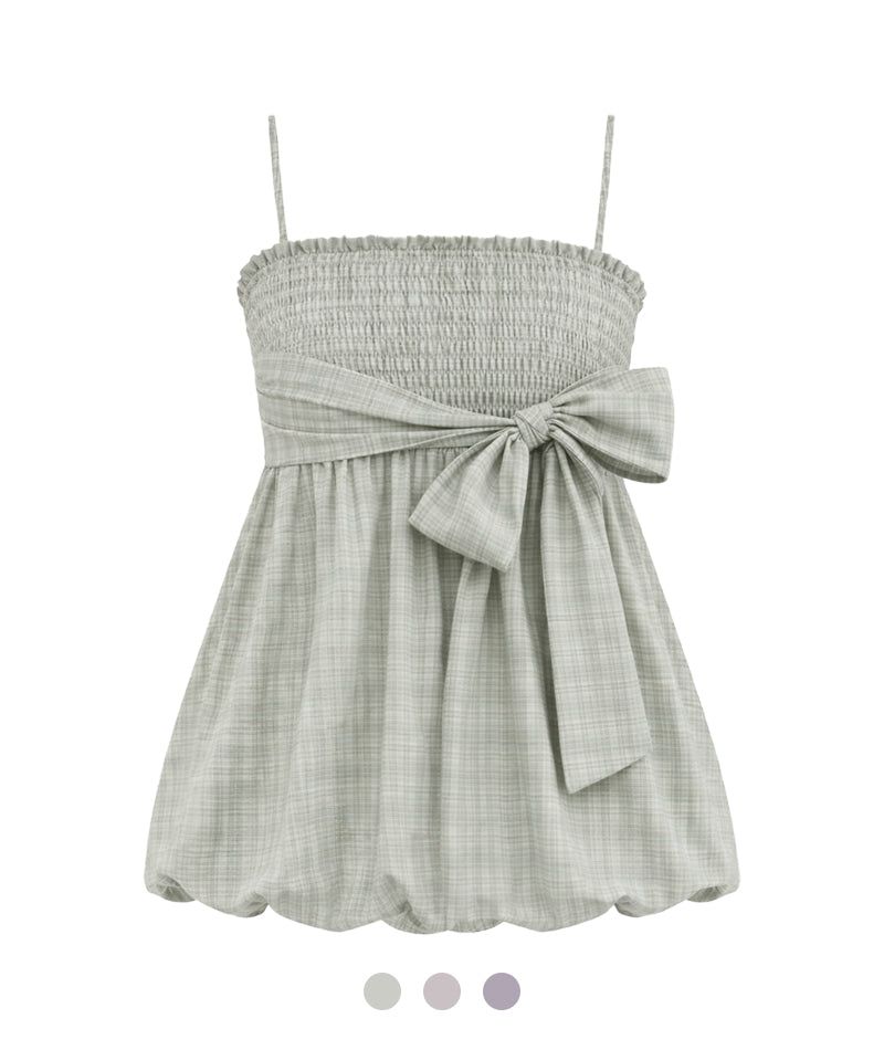 Cozy&Kitsch(コージーアンドキッチ)の「Solin Ribbon Check Babydoll Top(Tops)」