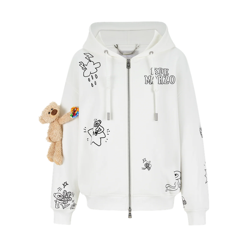 13DE MARZO DIY Colour-Fill Zipped Hoodie
