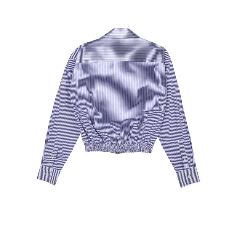 [UNISEX] Removable Strap Cropped Shirt (STRIPE)