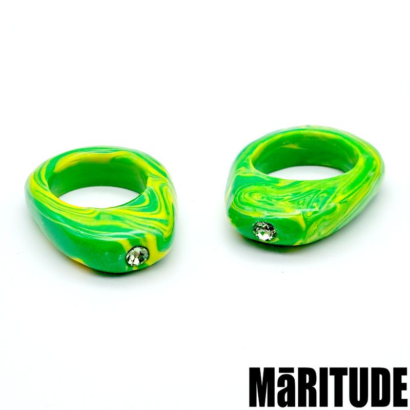 MABLE EGG RINGS (GREEN YELLOW )