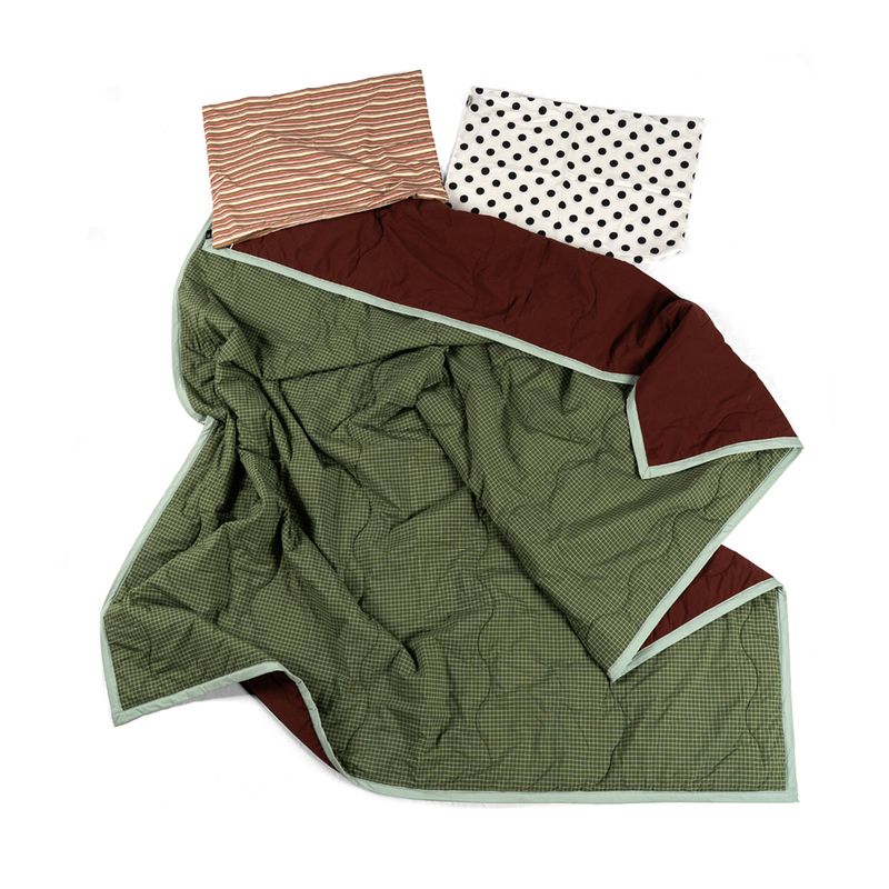 dormor（ドルモル）の「ボーダーラインパターンリバーシブルサマーコンフォーター - Green Double Check - Q size（インテリア）」