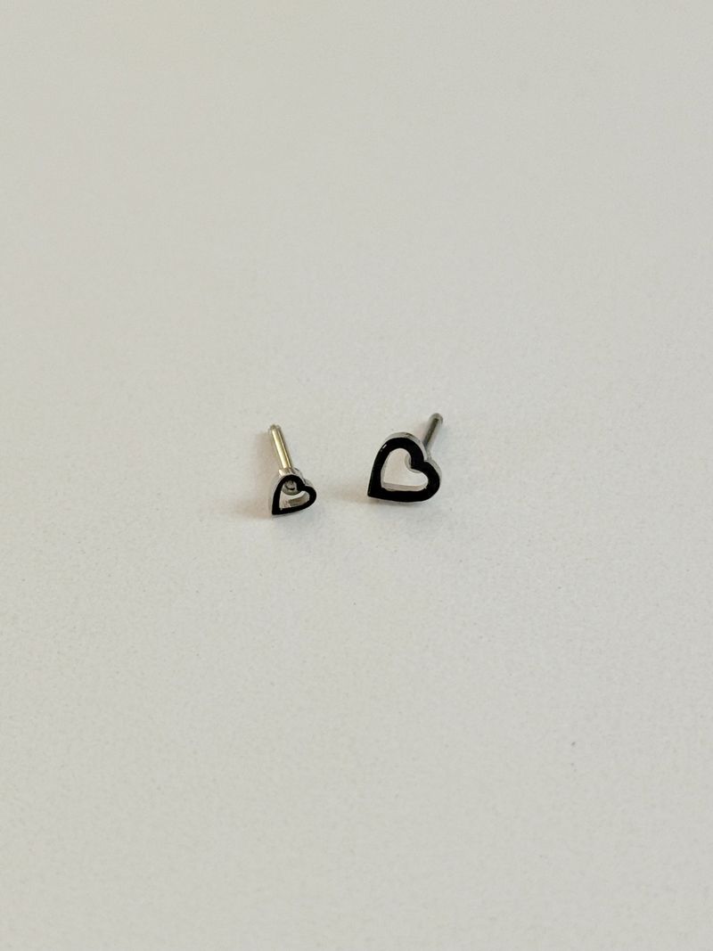 [3 color] heart piercing / 2 sizes / mini daily simple point
