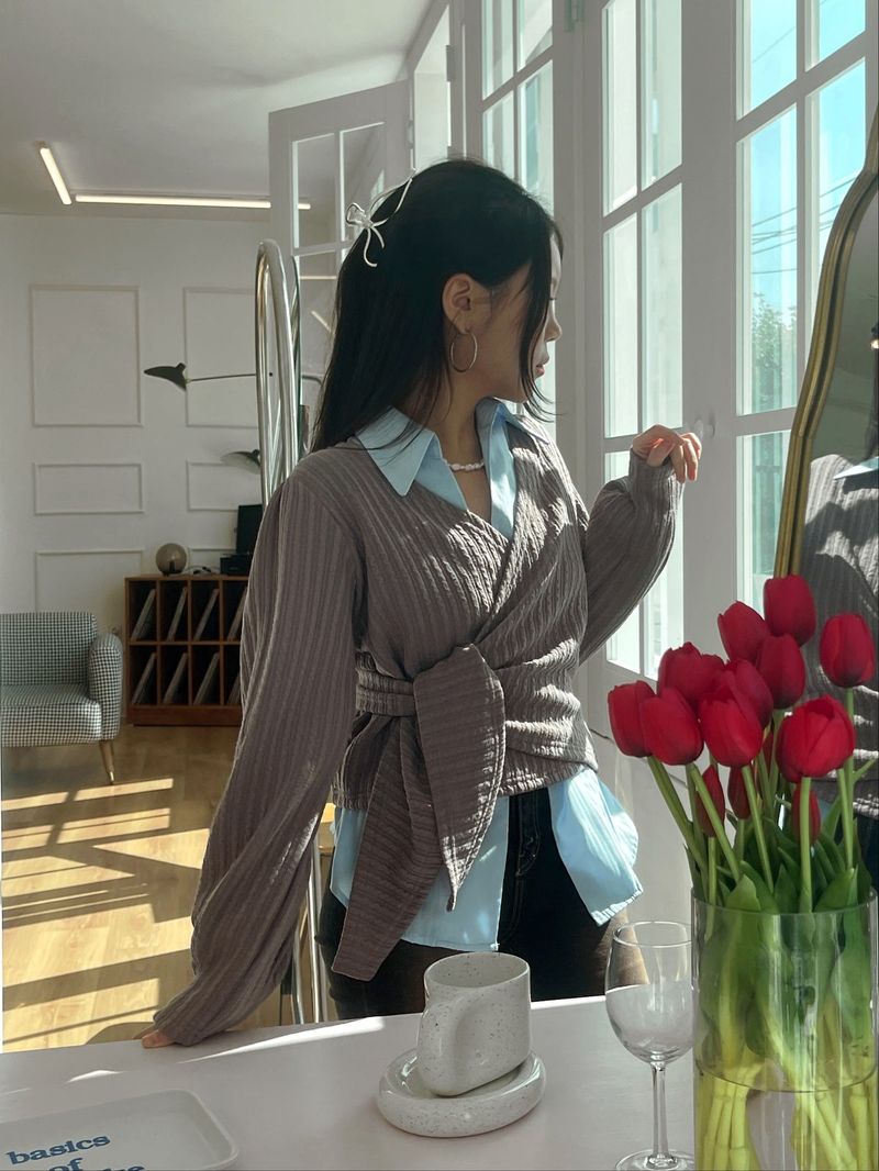 Knit Wrap Blouse