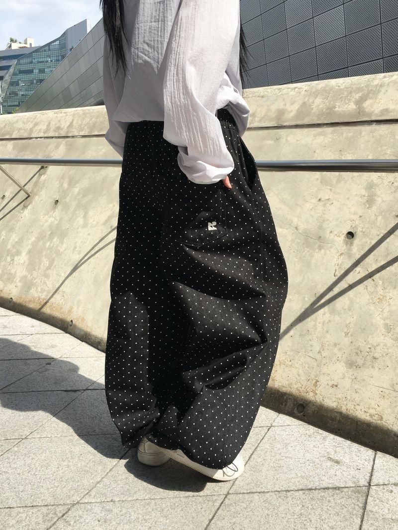 [Ritcore MADE] Mini Dot Wide Denim Pants (2c)