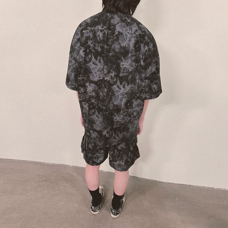 tie-dye half sleeve shirt_black
