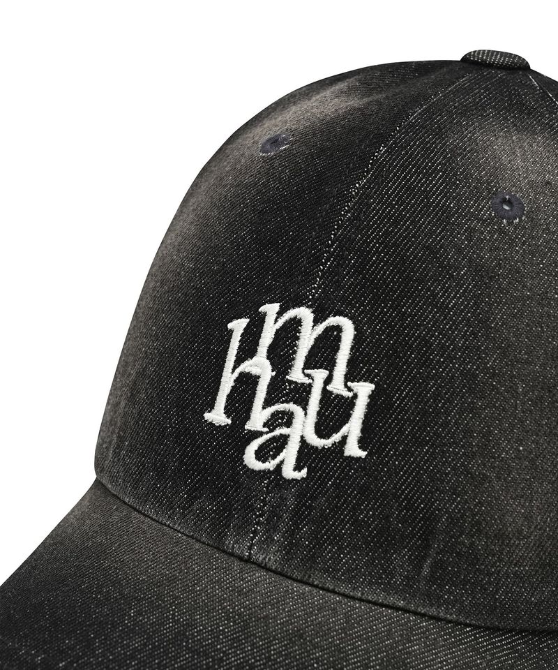 LOGO STITCH WASHED DENIM BALL CAP