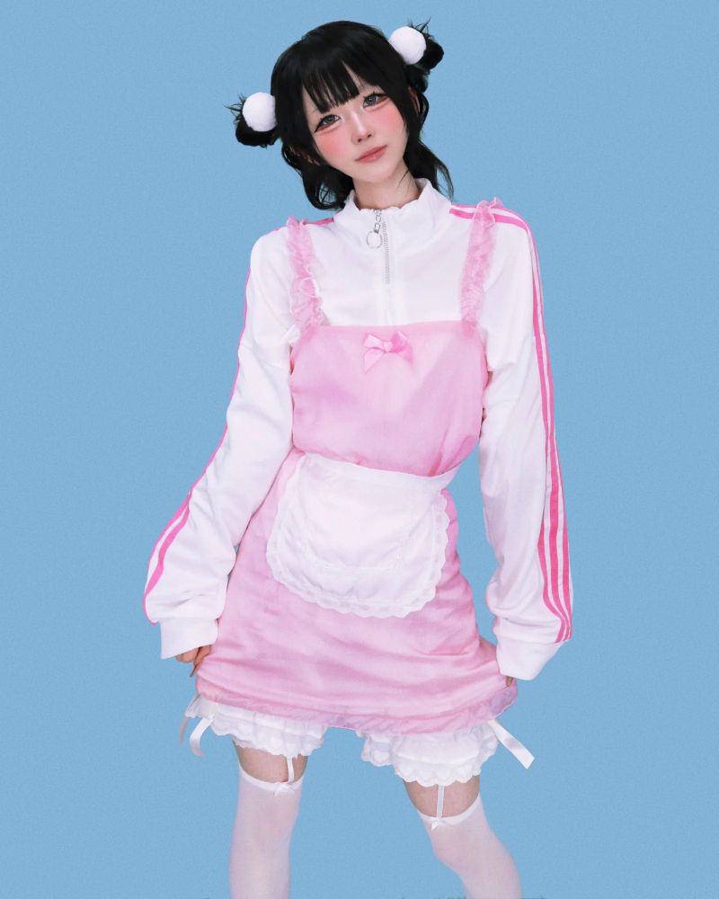 pinkie track jersey zip-up (3color)