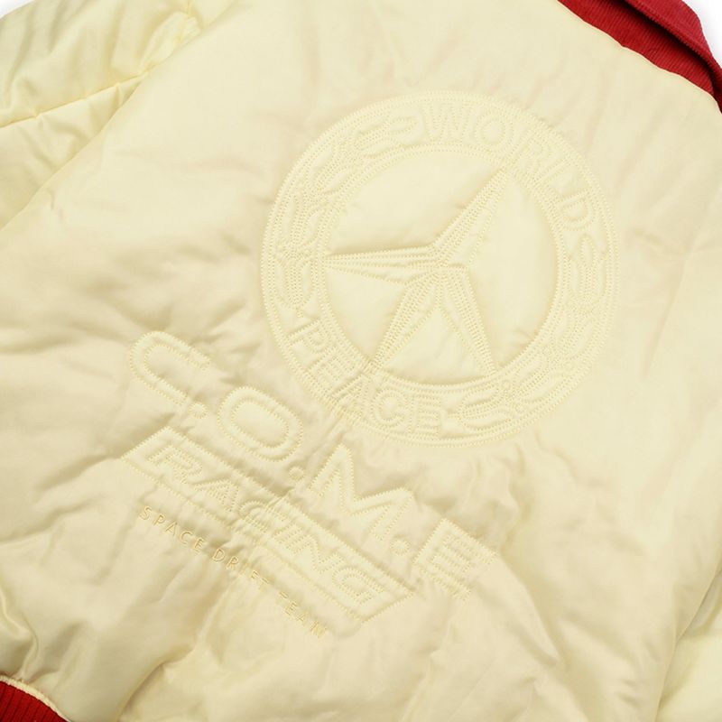 [UNISEX] Reversible "WORLD PEACE" Padded Bomber Jacket (Light Yellow)