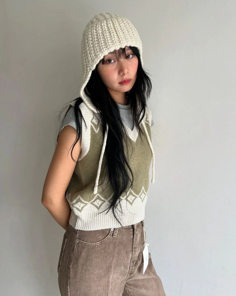 Trapper Hat Knit - Ivory