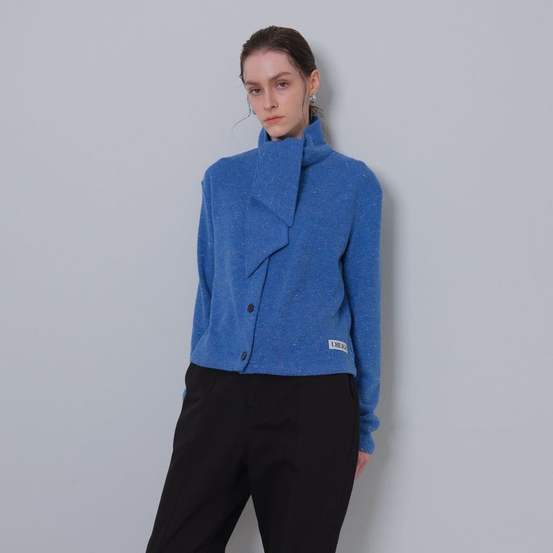 Blue Tie Knit Cardigan
