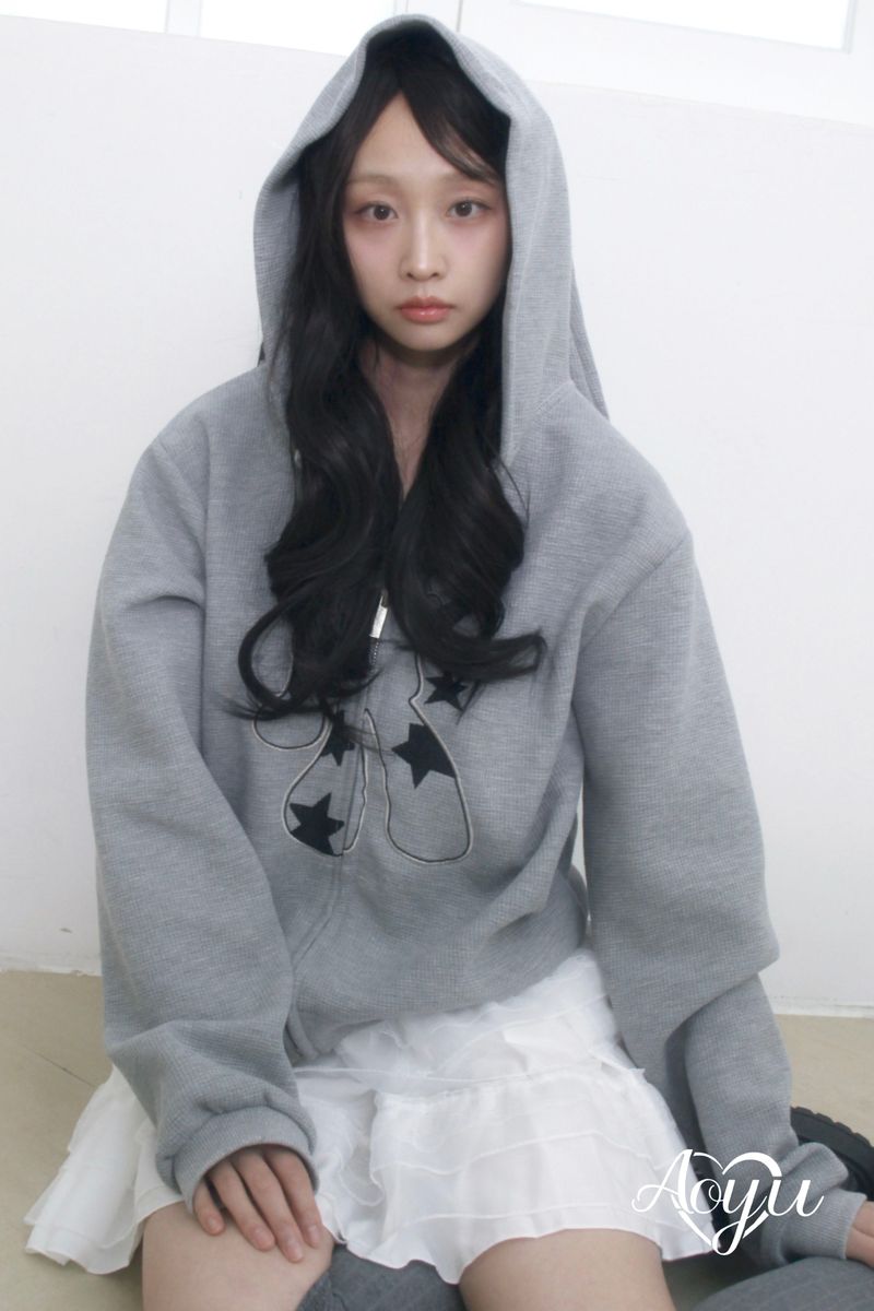aoyu（アオユ）の「Levit ツーウェイ フード付き ジップアップ 2色（トップス）」