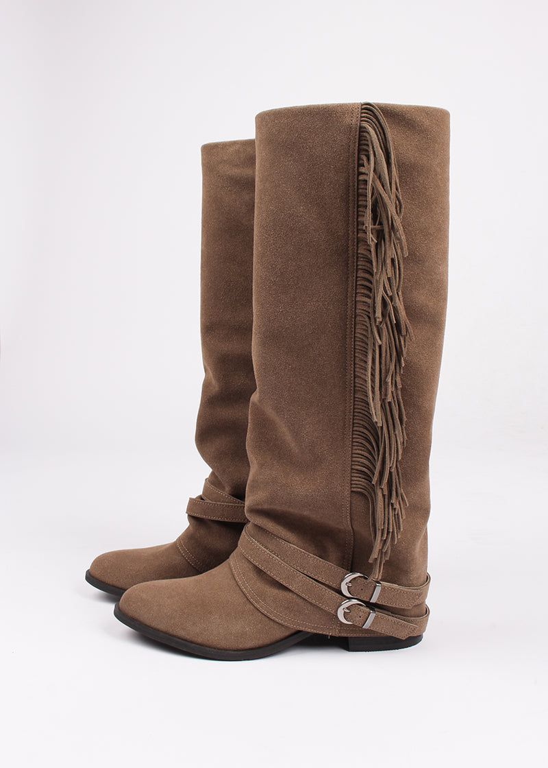 FRINGE SUEDE LONG BOOTS