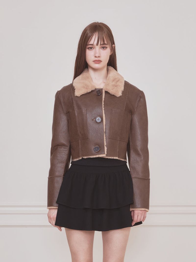 Not your rose（ノットユアローズ）の「Short reversible leather mustang (Brown)（Jackets/Outerwear）」