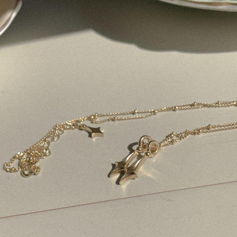 Double stars Necklace - Gold