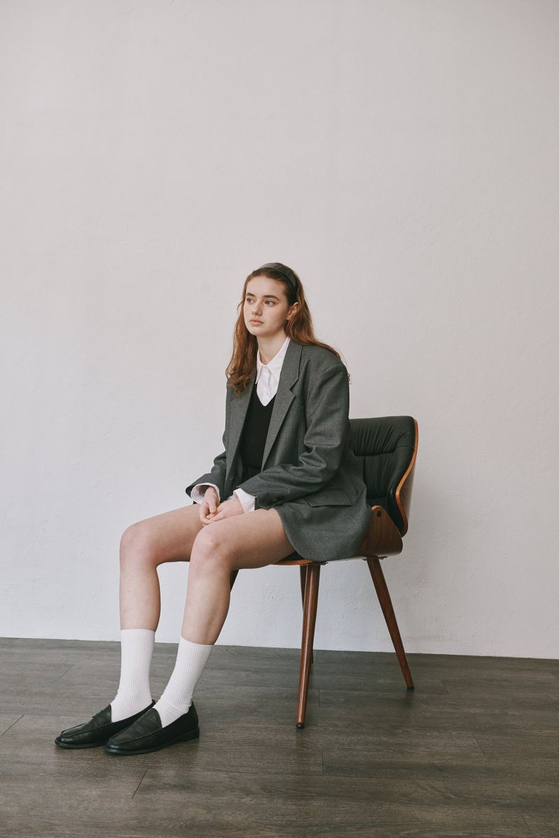 Boy wool jacket (Dark grey)