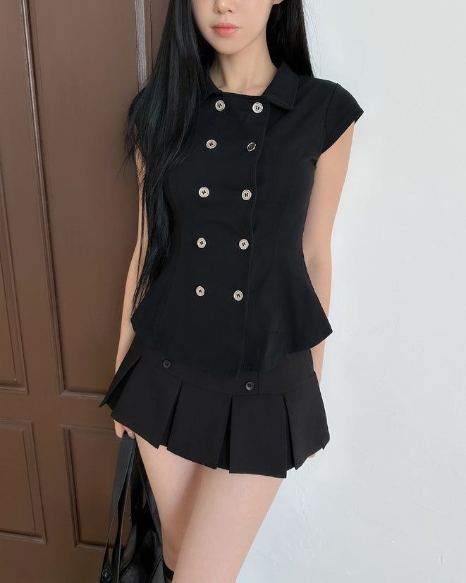 Nishi Double Button Collar Shirt