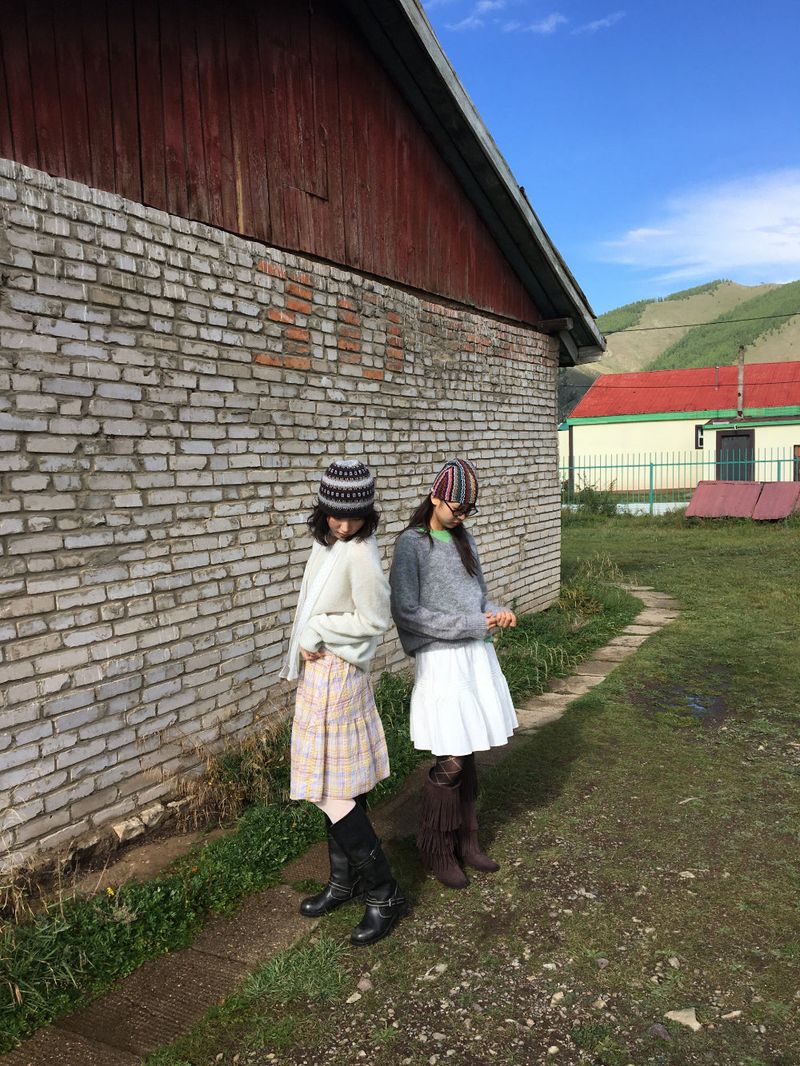 Kindergarten check skirt (2color)