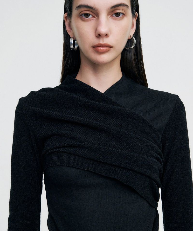 Layered Knit Top _ BLACK