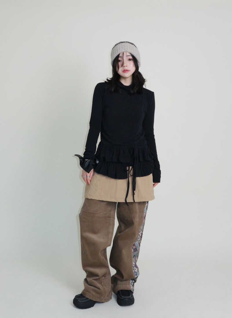 Yves Double Frill Layered Shea Turtleneck (Turtleneck)