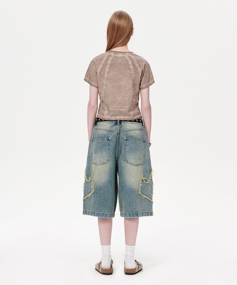 CURVED SEAM CROP TEE