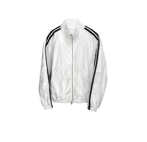 glossy track windbreaker
