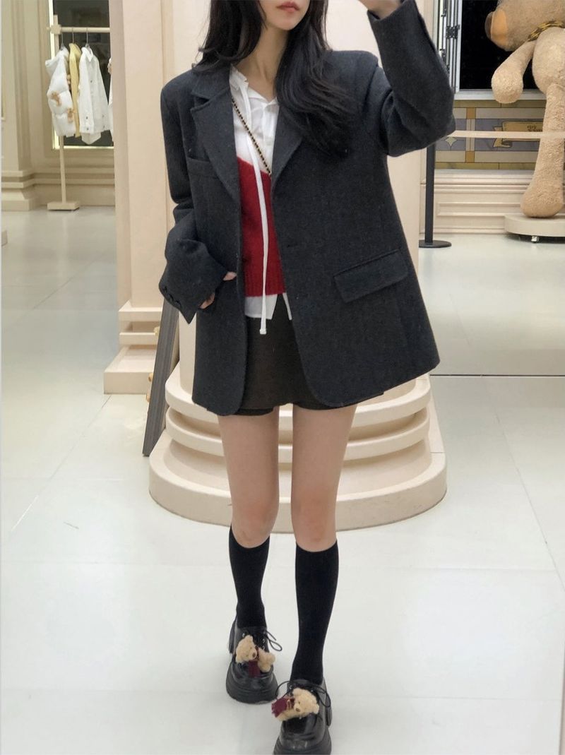 Layered Peach Mini Skirt Pants (2color)