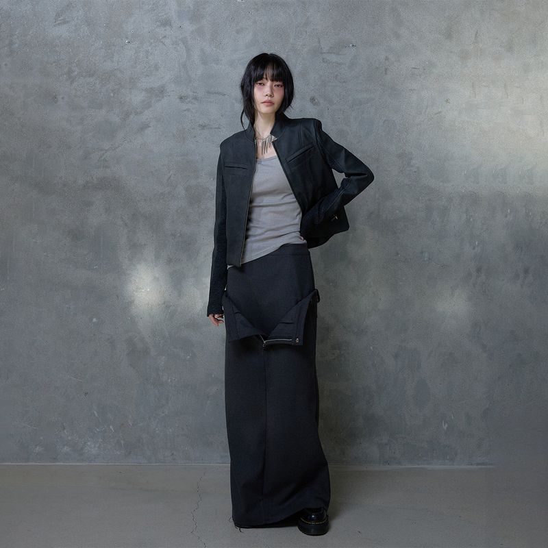 DOUBLE WAIST MAXI SKIRT