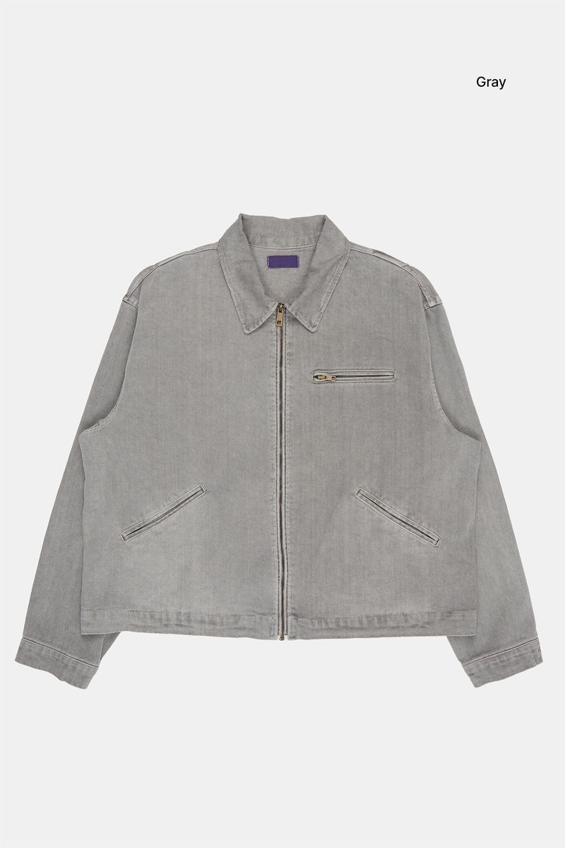Scaddan pigment zip-up work jacket