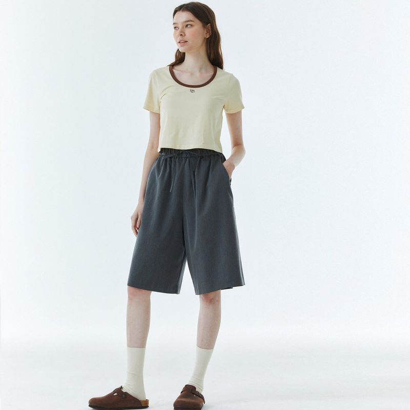 RVS Ringer Cropped T-Shirt Yellow