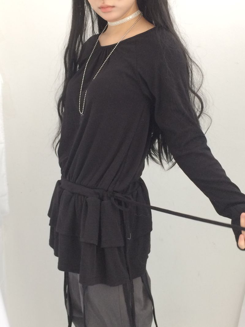 side strap frill dress