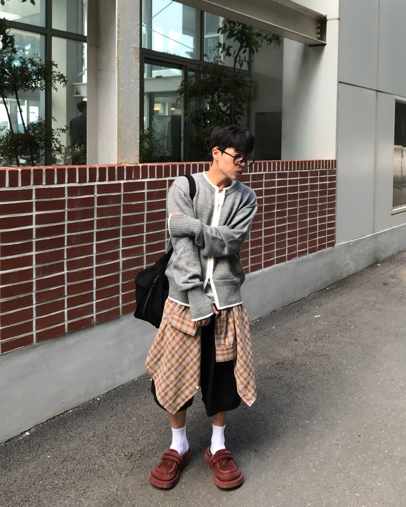 Fingerhole 2-Way Wool Knit Zip-up