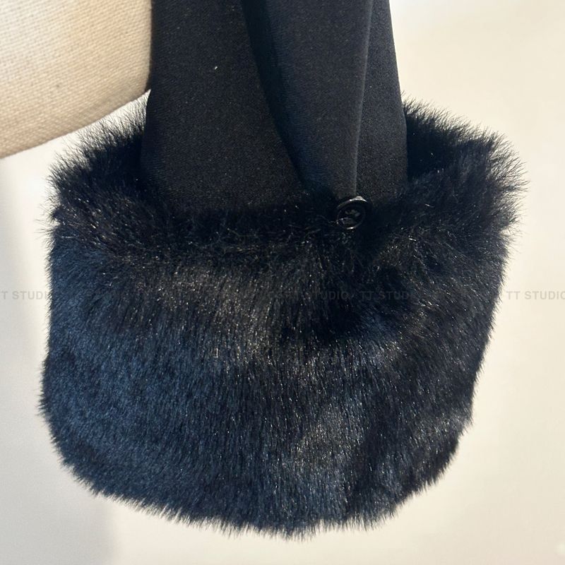 Fur off-shoulder top