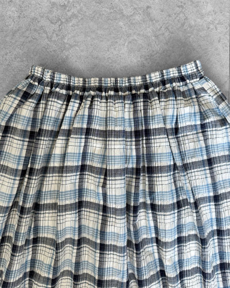 WOOD CHECK FLARE SKIRT