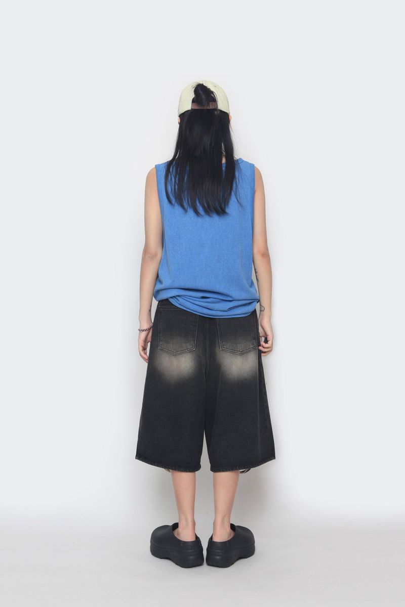 Vintage half denim pants
