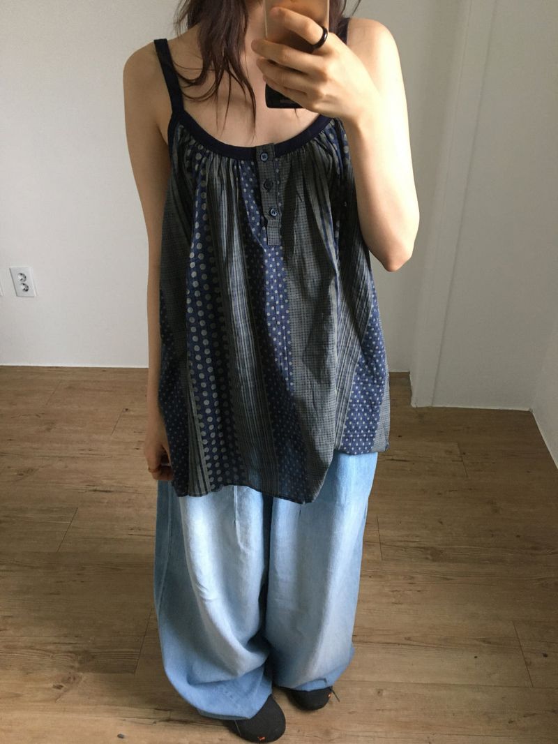 Humming Patchwork sleeveless (2color)