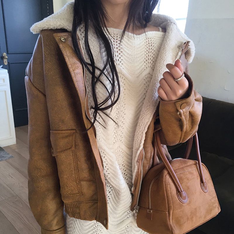 Drom Suede Soft Fur Collar Mustang Jumper