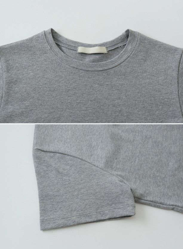 Simple & Basic Round Short Sleeve T-shirt (6color)